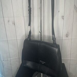Calvin Klein Black Leather Messenger Bag